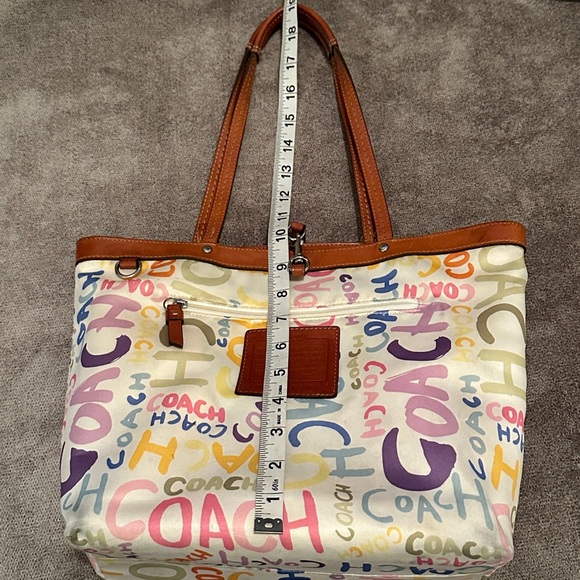 COACH Hampton Reversible Tote Scribble Logo Pattern Y2K Vintage - Picture 15 of 16
